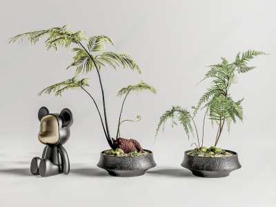 蕨类盆栽3D模型下载